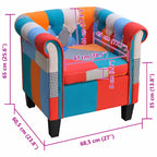 Sillón con diseño de retales de tela Patchwork