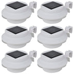 Foco solar blanco para vallas de jardín, 6 unidades