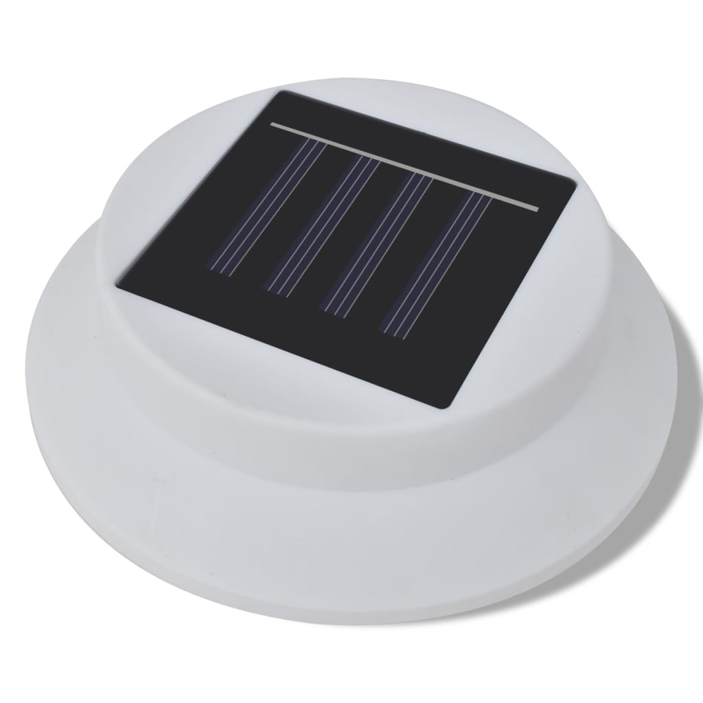 Foco solar blanco para vallas de jardín, 6 unidades