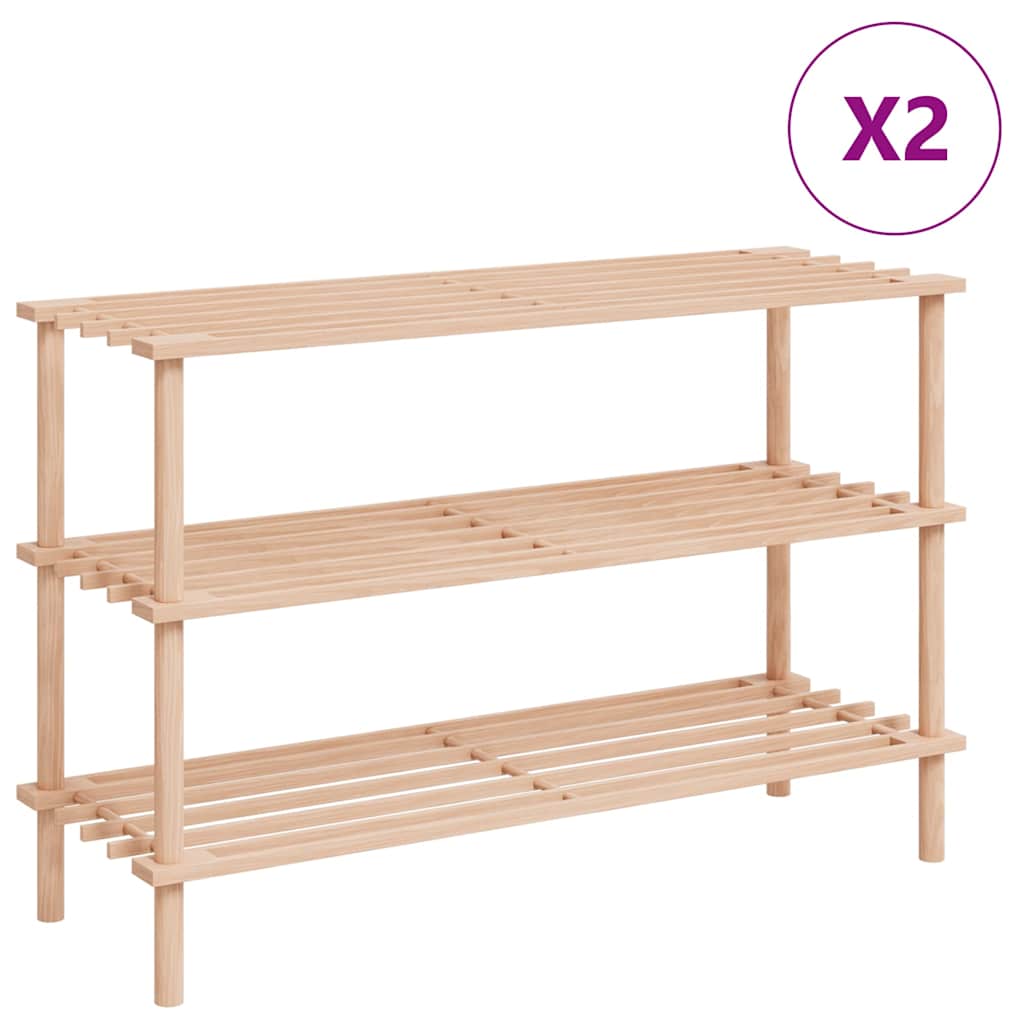 Zapatero de 3 alturas 2 unidades madera maciza de abeto