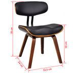 Sillas de comedor 2 unidades madera curvada y cuero sintético