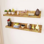 Estantes de pared 2 uds madera maciza
