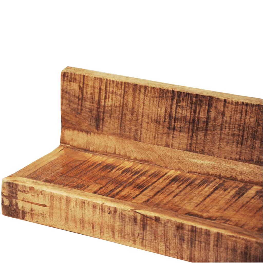 Estantes de pared 2 uds madera maciza