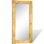 Espejo rectangular de pared con marco de madera maciza 120 x 60 cm