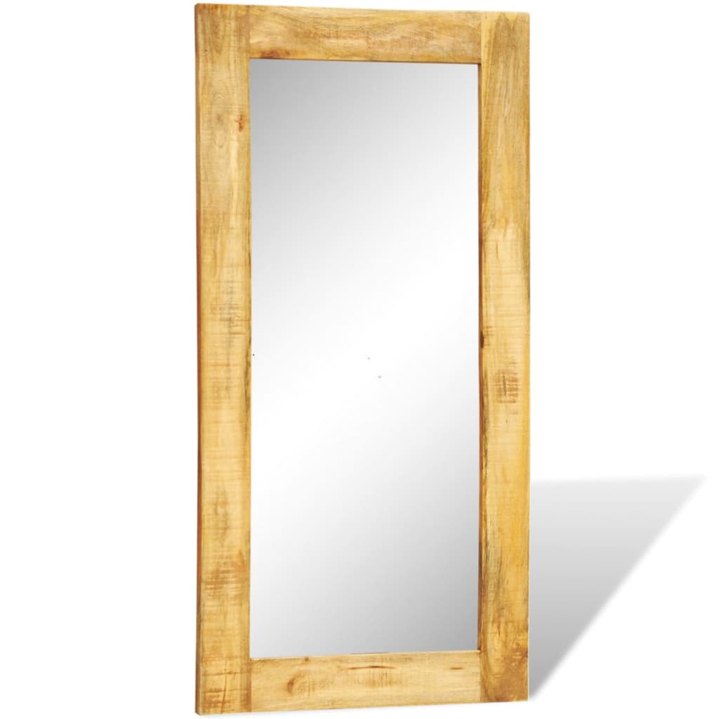 Espejo rectangular de pared con marco de madera maciza 120 x 60 cm