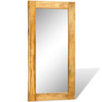 Espejo rectangular de pared con marco de madera maciza 120 x 60 cm
