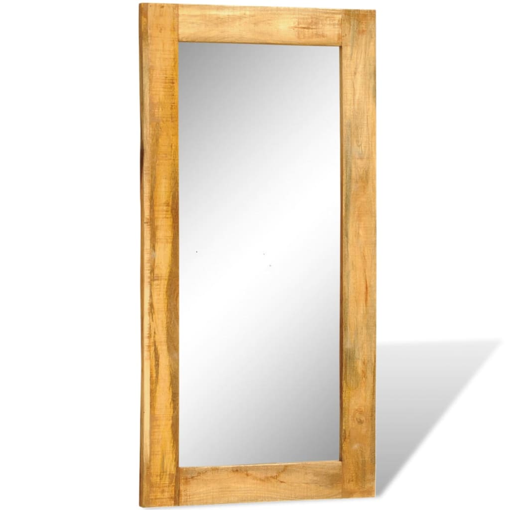 Espejo rectangular de pared con marco de madera maciza 120 x 60 cm