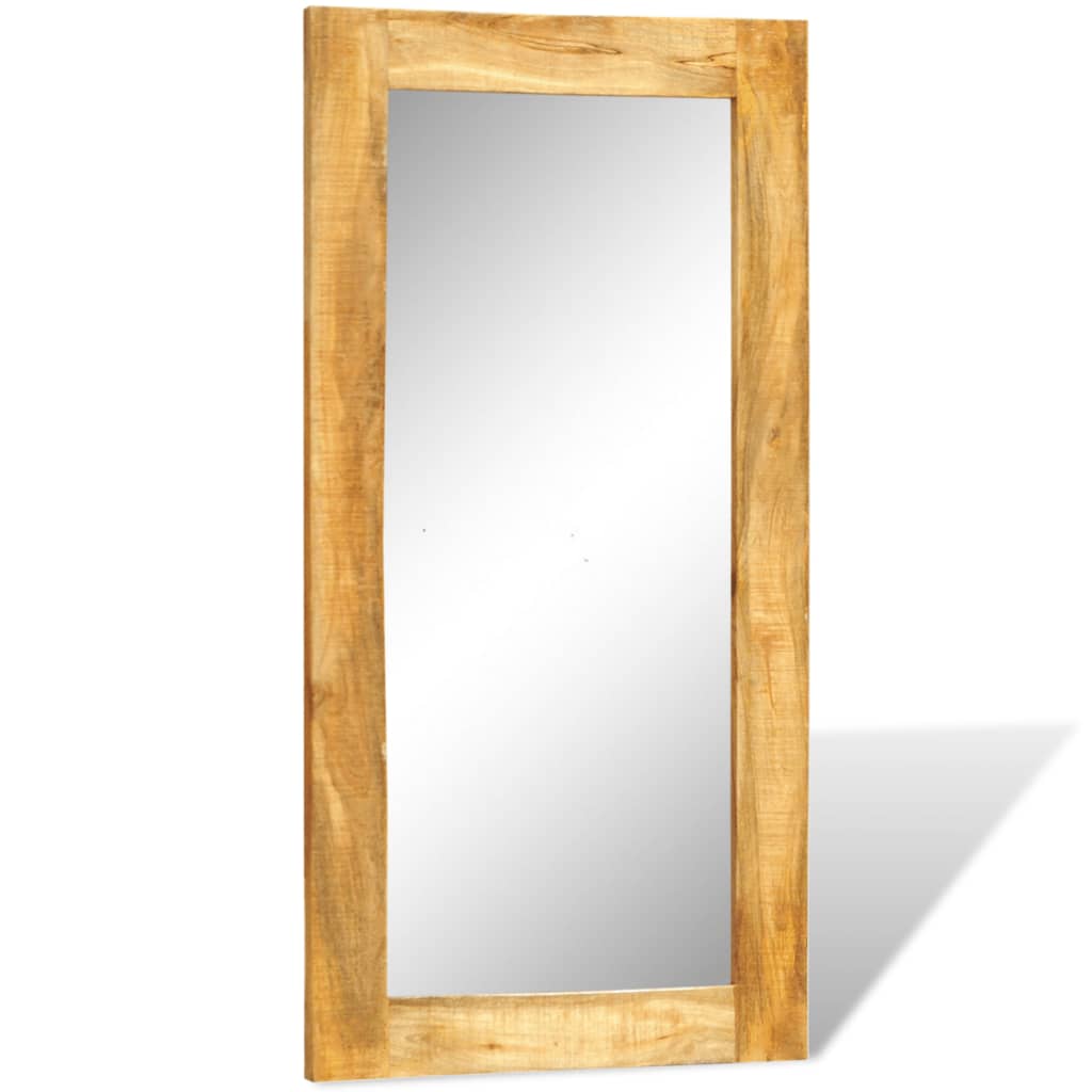 Espejo rectangular de pared con marco de madera maciza 120 x 60 cm