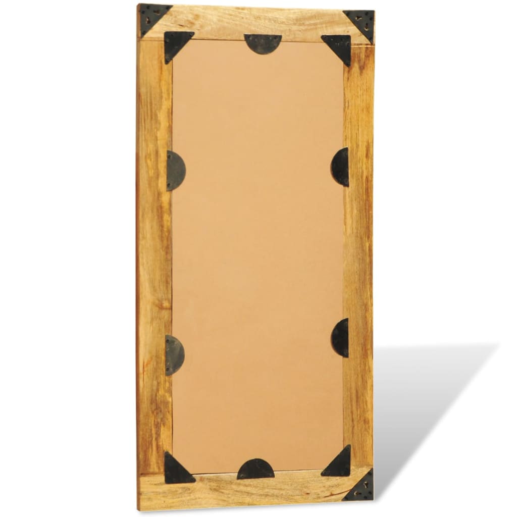 Espejo rectangular de pared con marco de madera maciza 120 x 60 cm