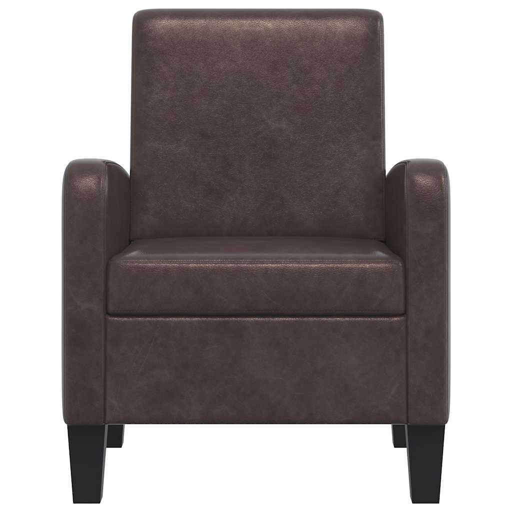 Sillón de cuero sintético marrón