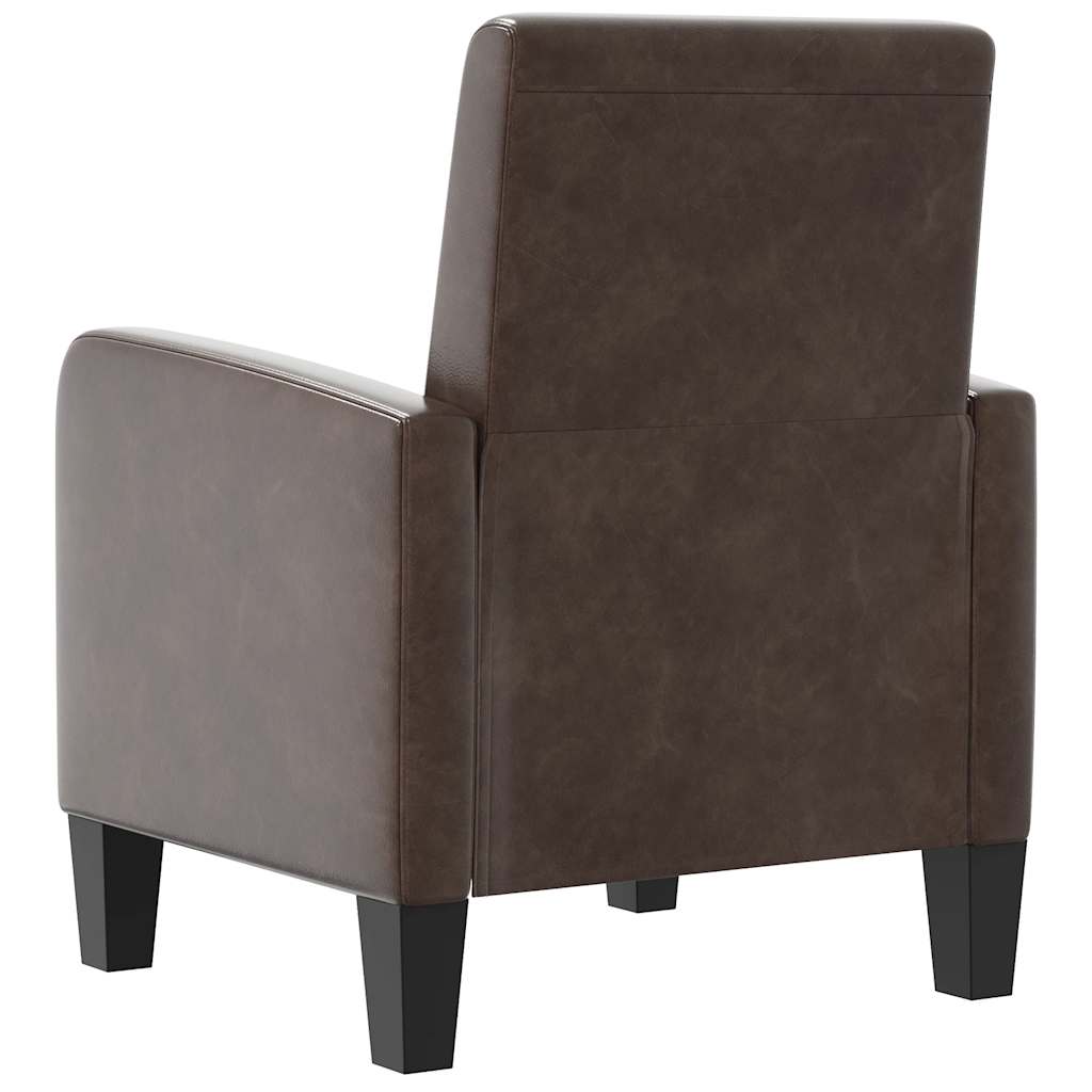 Sillón de cuero sintético marrón