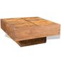 Mesa de centro baúl de madera maciza reciclada 80x40x35 cm