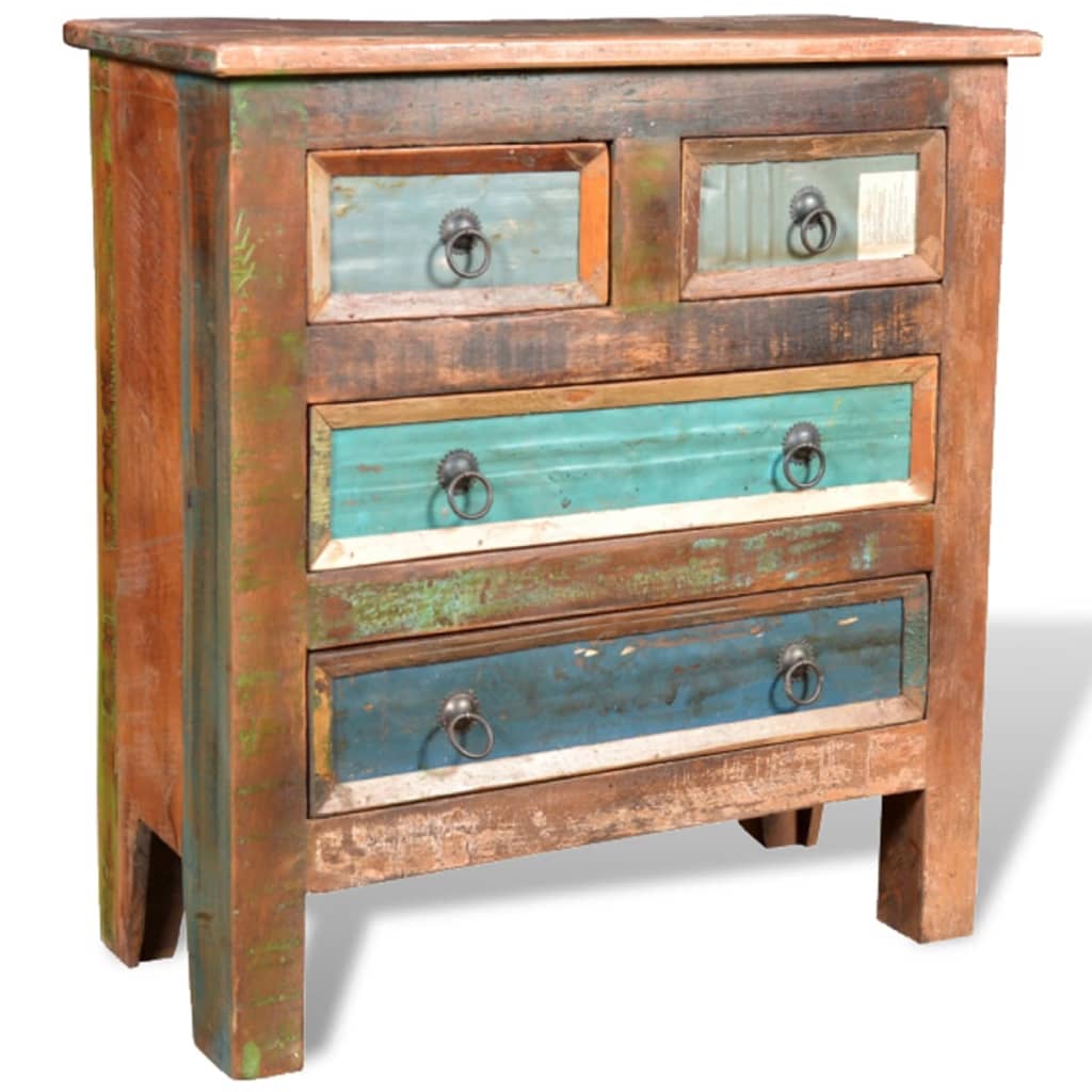 Mueble aparador de madera maciza reciclada con 4 cajones