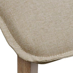 Sillas de comedor 4 uds tela y madera maciza de roble beige