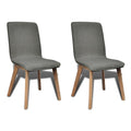 Sillas de comedor 2 uds tela y madera maciza roble gris claro