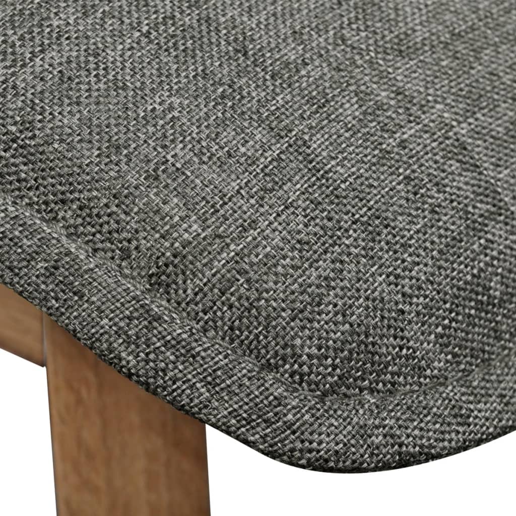 Sillas de comedor 4 uds tela gris claro y madera maciza roble