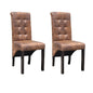 Dining chairs 2 pcs brown faux leather