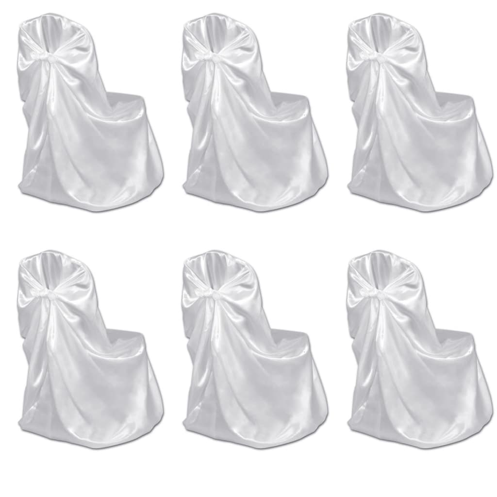 Set de 6 Fundas blancas para sillas, banquetes y bodas