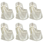 Set de 6 Fundas de color crema para sillas, banquetes y bodas