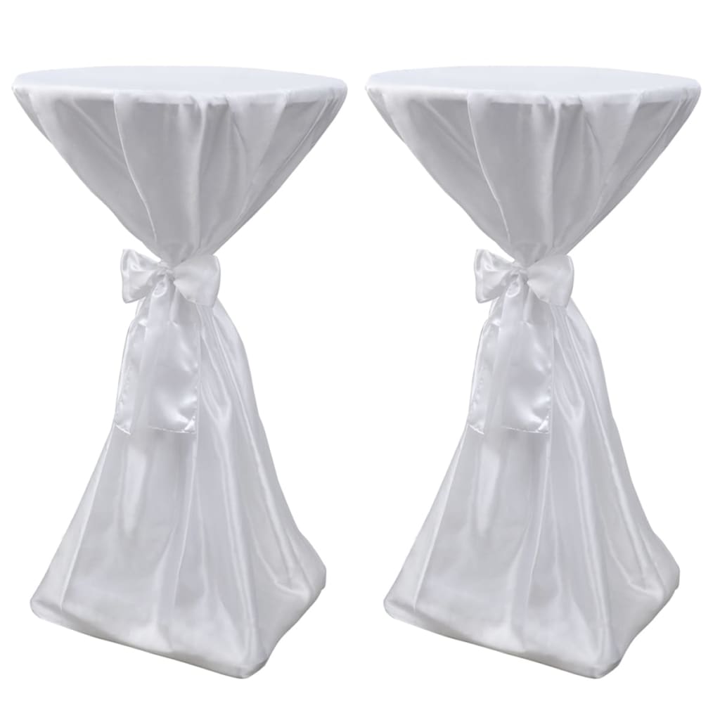 2 toalhas de mesa brancas de 60 cm com laço