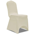 Set de 6 Fundas ajustadas para sillas, color crema