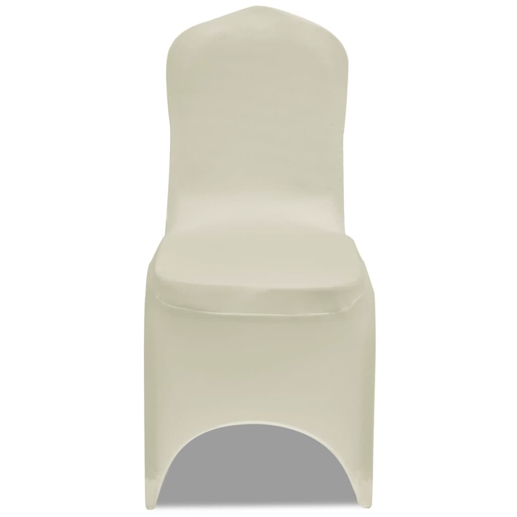 Set de 6 Fundas ajustadas para sillas, color crema