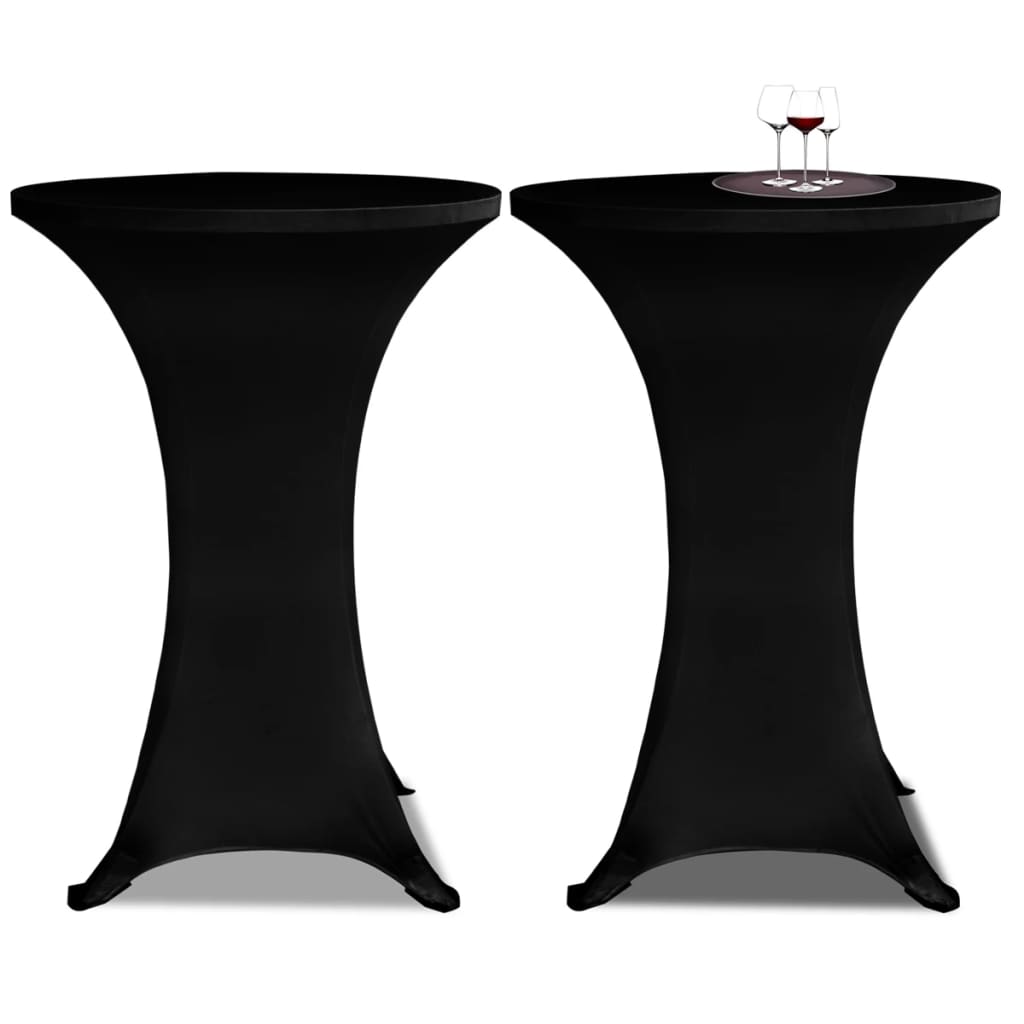 2 Toalhas de mesa brancas justas para mesa de pé - 70 cm de diâmetro
