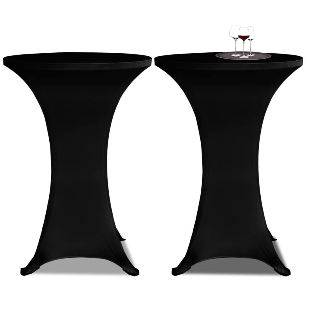2 Toalhas de mesa brancas justas para mesa de pé - 70 cm de diâmetro