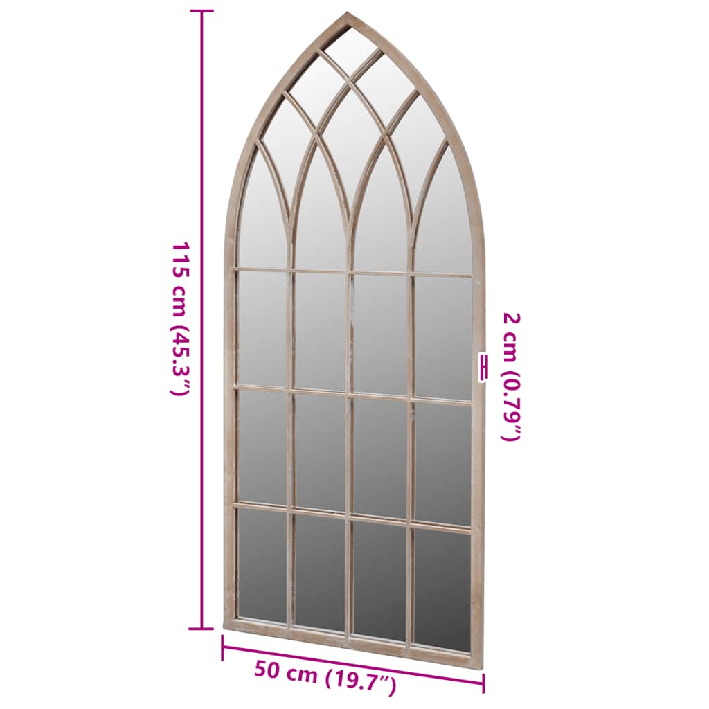 Espejo de jardín arco gótico uso interior y exterior 50x115 cm