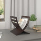 White freestanding wooden magazine rack