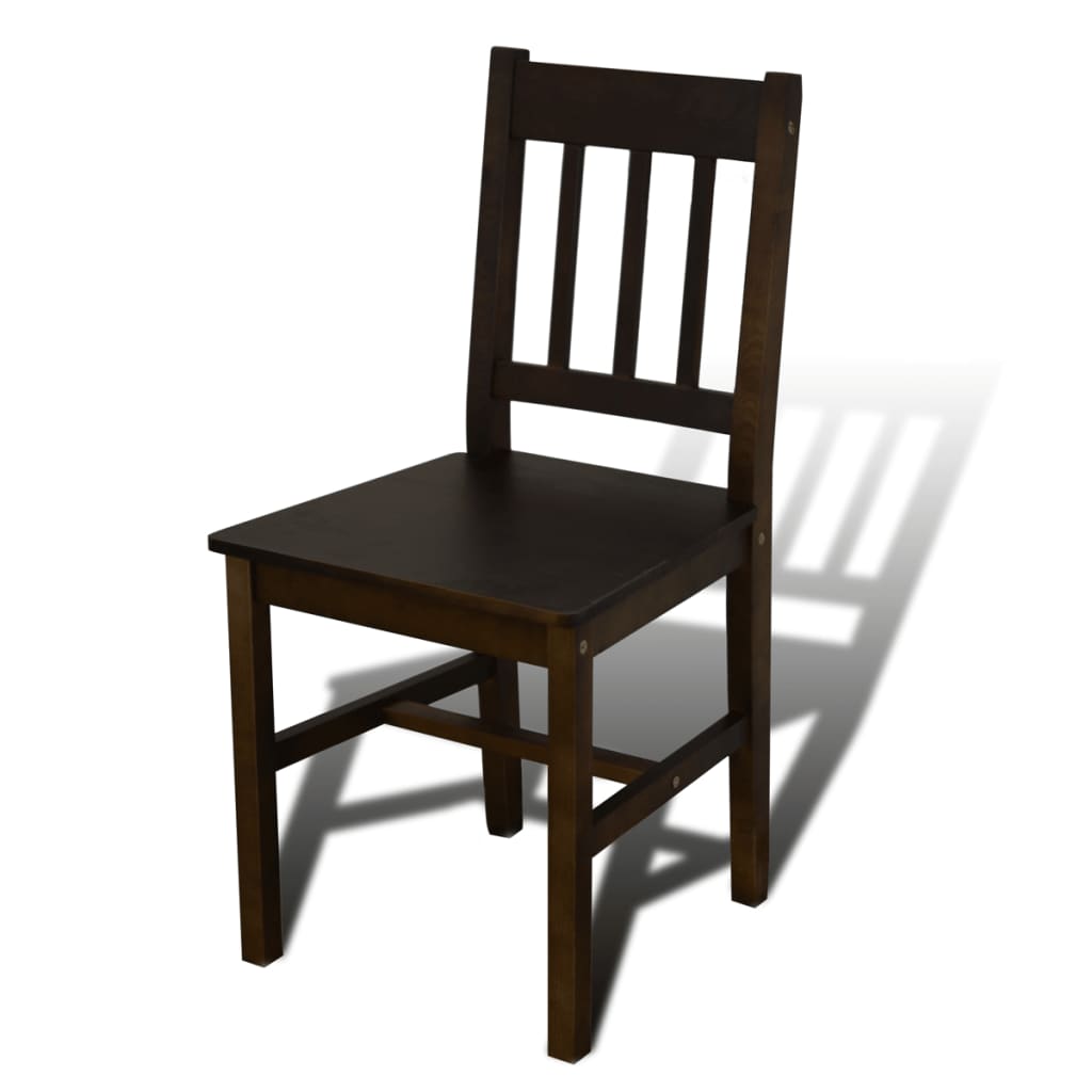 Mesa de comedor y 4 sillas madera marrón