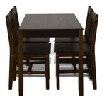 Mesa de comedor y 4 sillas madera marrón