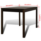 Mesa de comedor y 4 sillas madera marrón