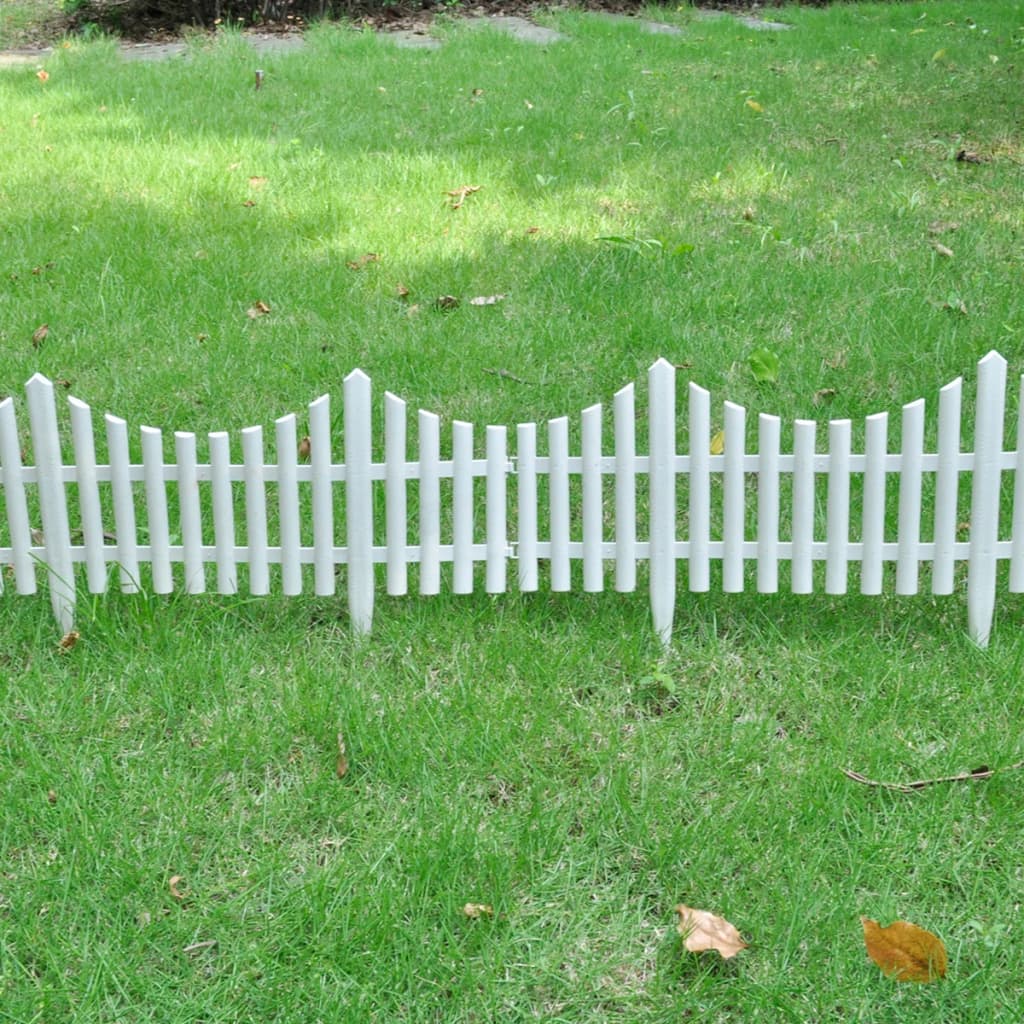 Borde divisor de césped blanco 17 piezas / 10 m