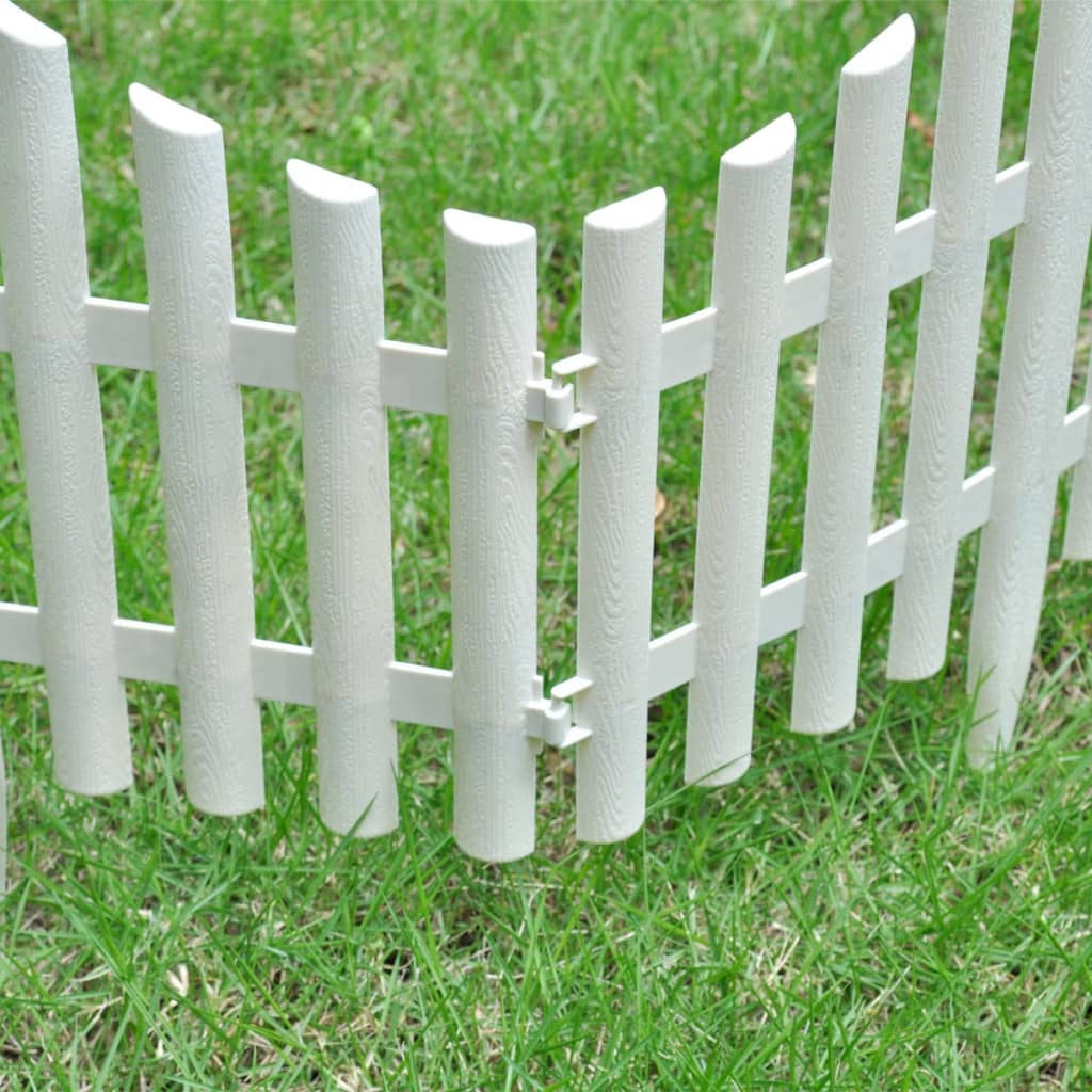 Borde divisor de césped blanco 17 piezas / 10 m
