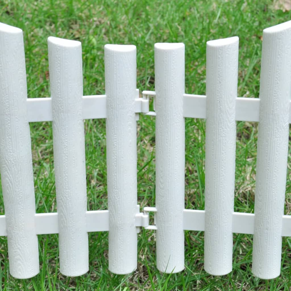Borde divisor de césped blanco 17 piezas / 10 m