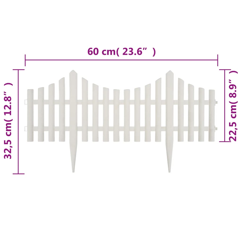 Borde divisor de césped blanco 17 piezas / 10 m