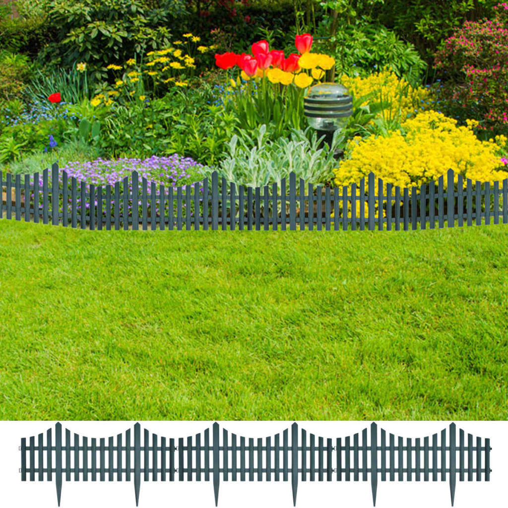 Borde divisor de césped blanco 17 piezas / 10 m