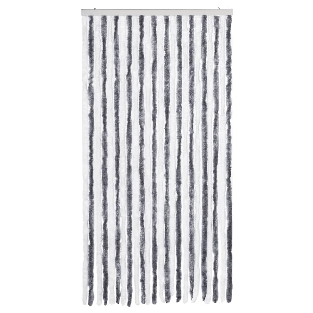 Cortina mosquitera gris y blanco chenilla 100x220 cm