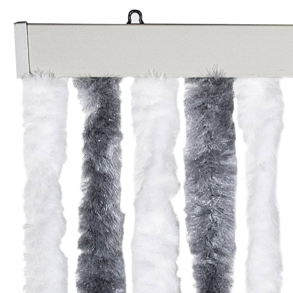 Cortina mosquitera gris y blanco chenilla 100x220 cm