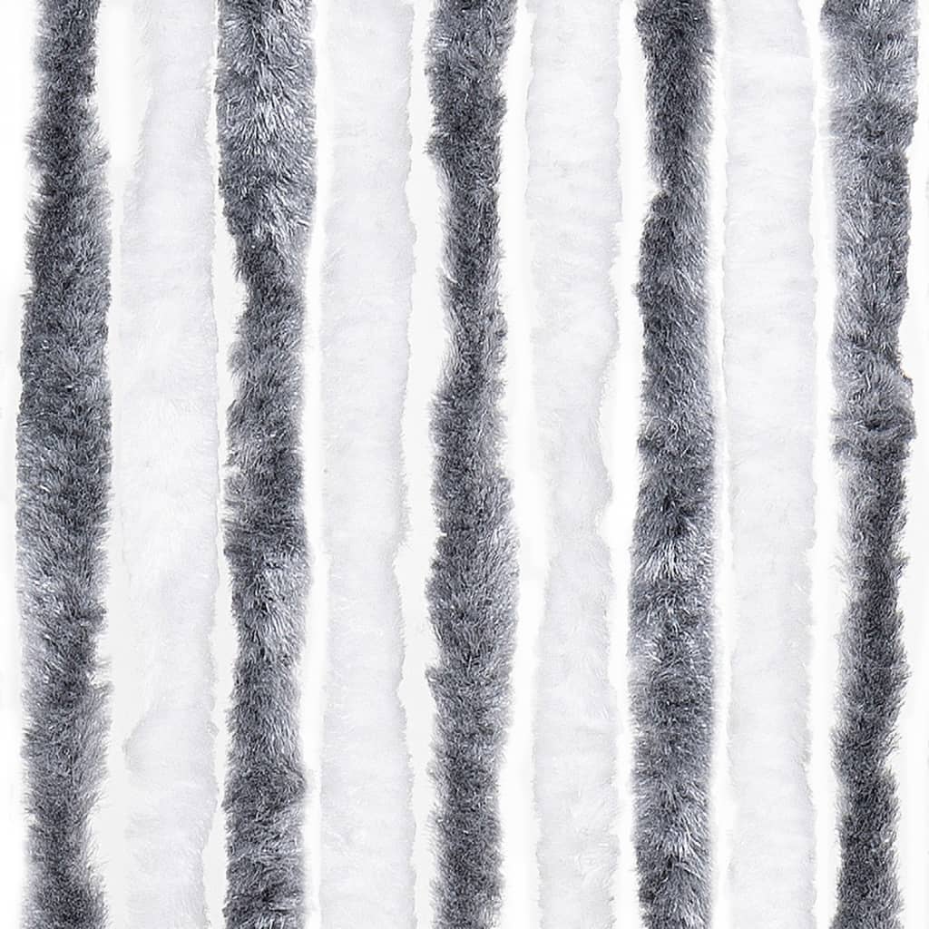 Cortina mosquitera gris y blanco chenilla 100x220 cm