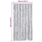 Cortina mosquitera gris y blanco chenilla 100x220 cm