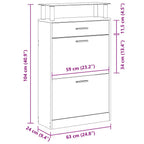 Zapatero cajón y estante superior vidrio aspecto madera
