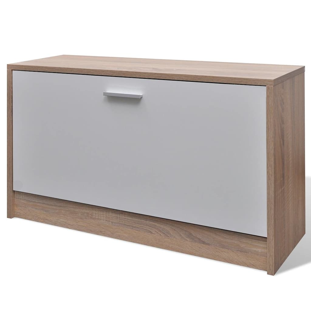 Conjunto de zapatero madera 3 en 1 color roble y blanco