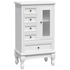 Mueble de 5 cajones y 2 estantes blanco