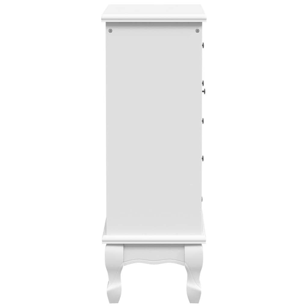 Mueble de 5 cajones y 2 estantes blanco
