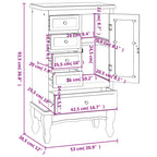 Mueble de 5 cajones y 2 estantes blanco