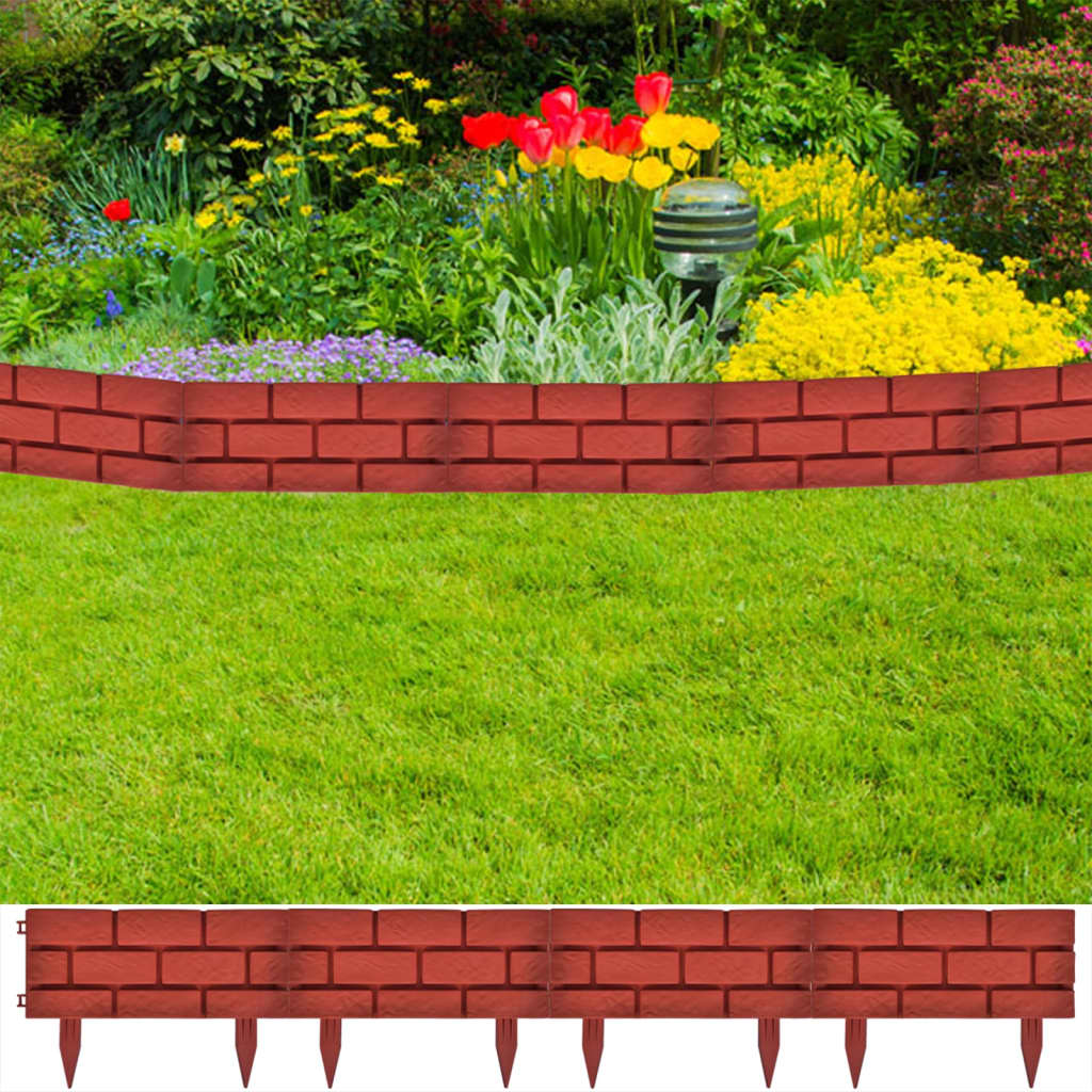Borde divisor de césped blanco 17 piezas / 10 m