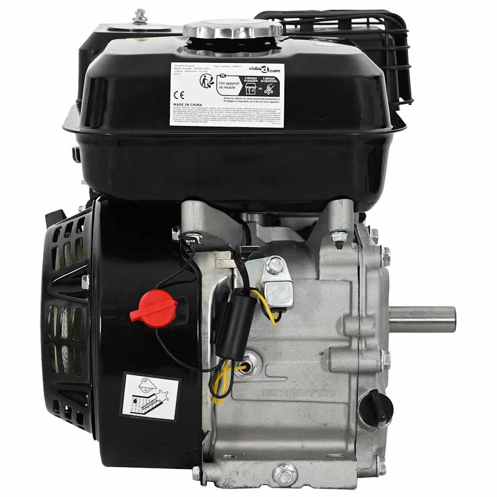 Motor de gasolina negro de 6,5 HP y 4,8 kW