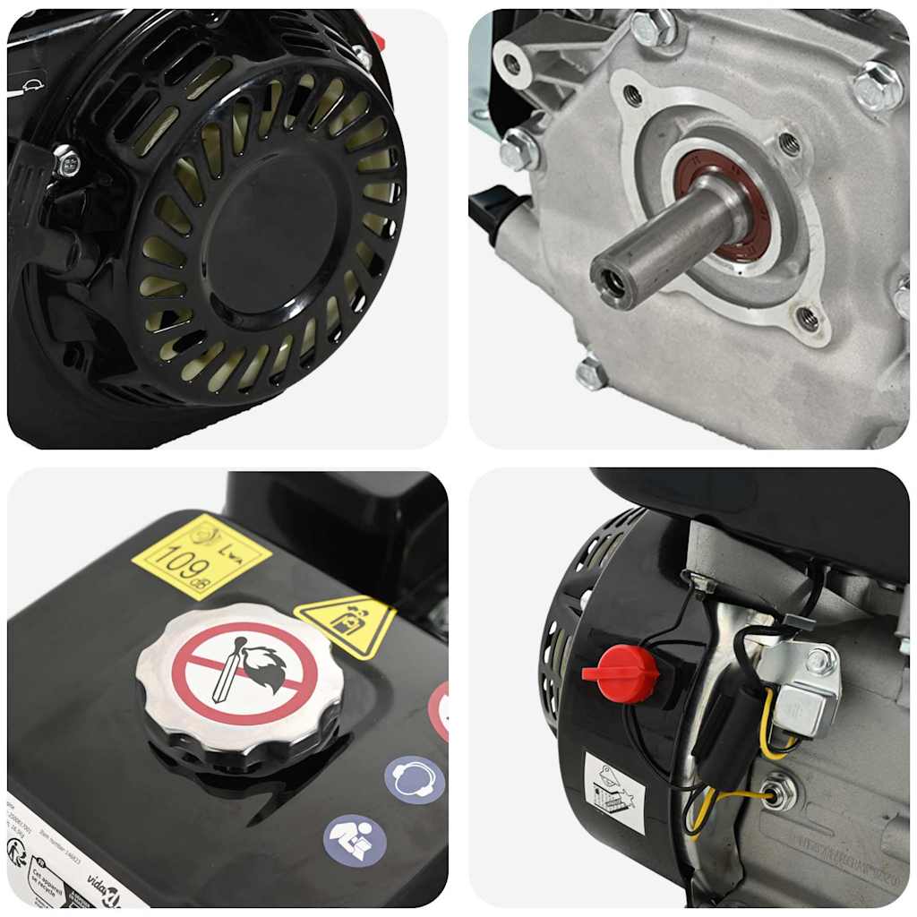 Motor de gasolina negro de 6,5 HP y 4,8 kW